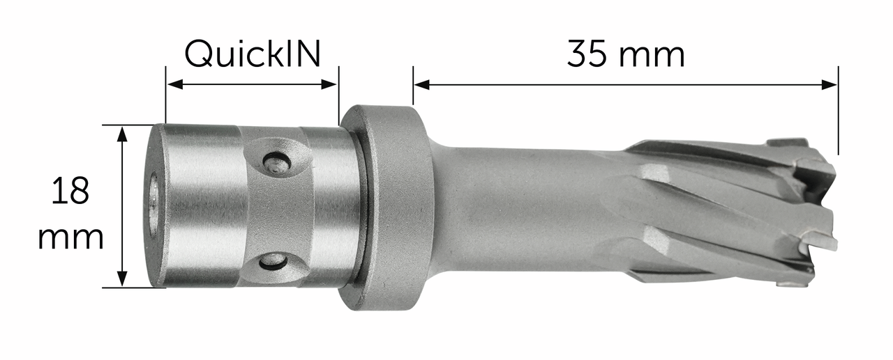 Carbide Ultra 35 annular cutter with QuickIN shank